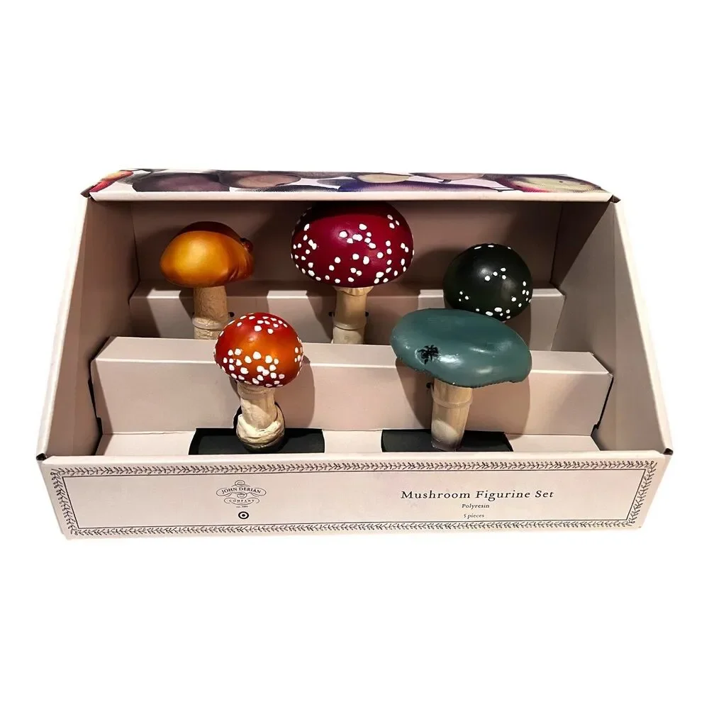 John Derian for Target 5pc Mushroom Decorative Figures Harvest Thanksgiving NEW